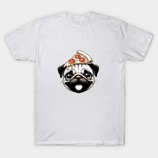 Pug Dog Eating Pizza T-Shirt